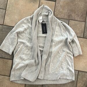 New with tags Lafayette 148 gray short sleeve cardigan